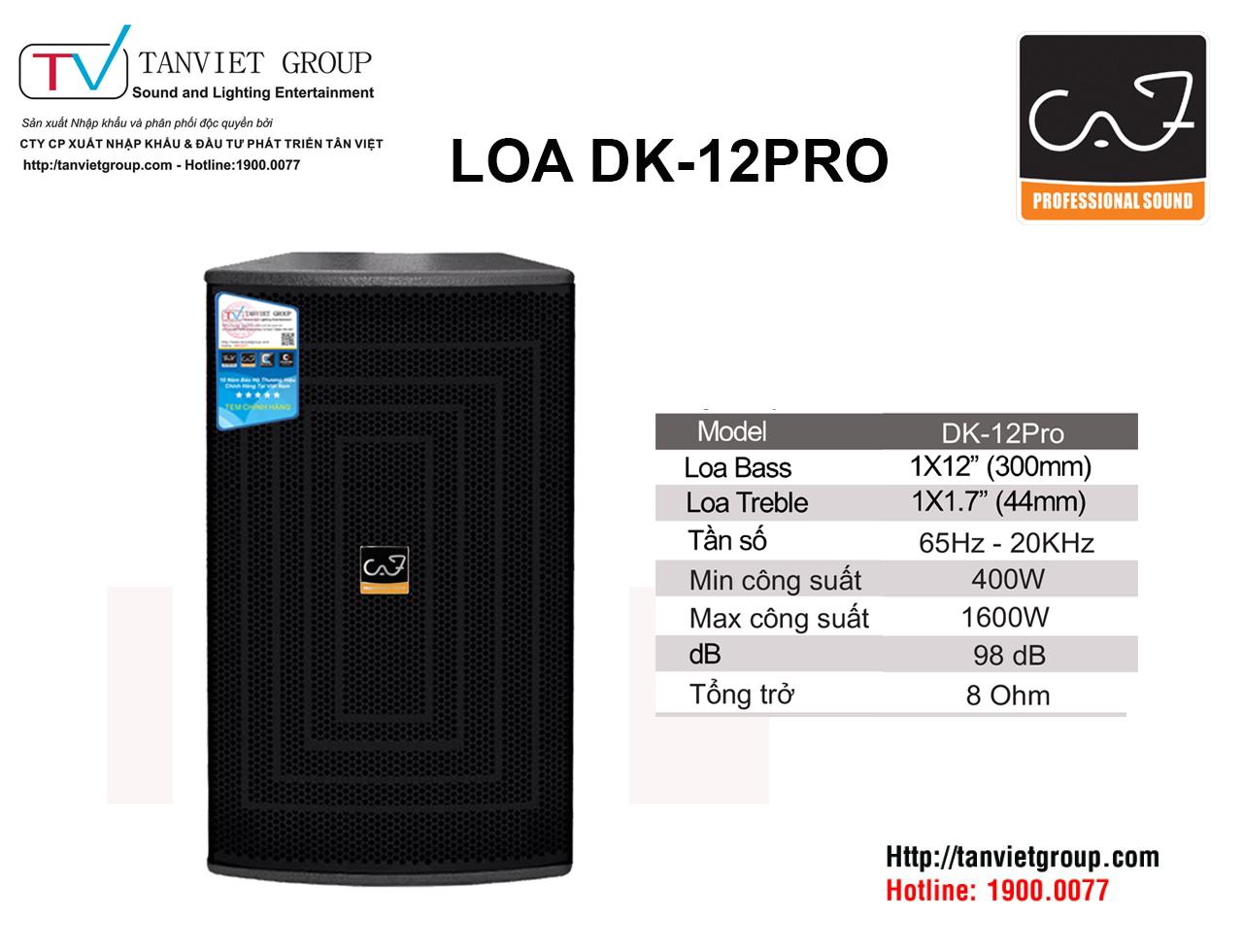Loa DK-12PRO - sở hữu âm thanh chất lượng cao