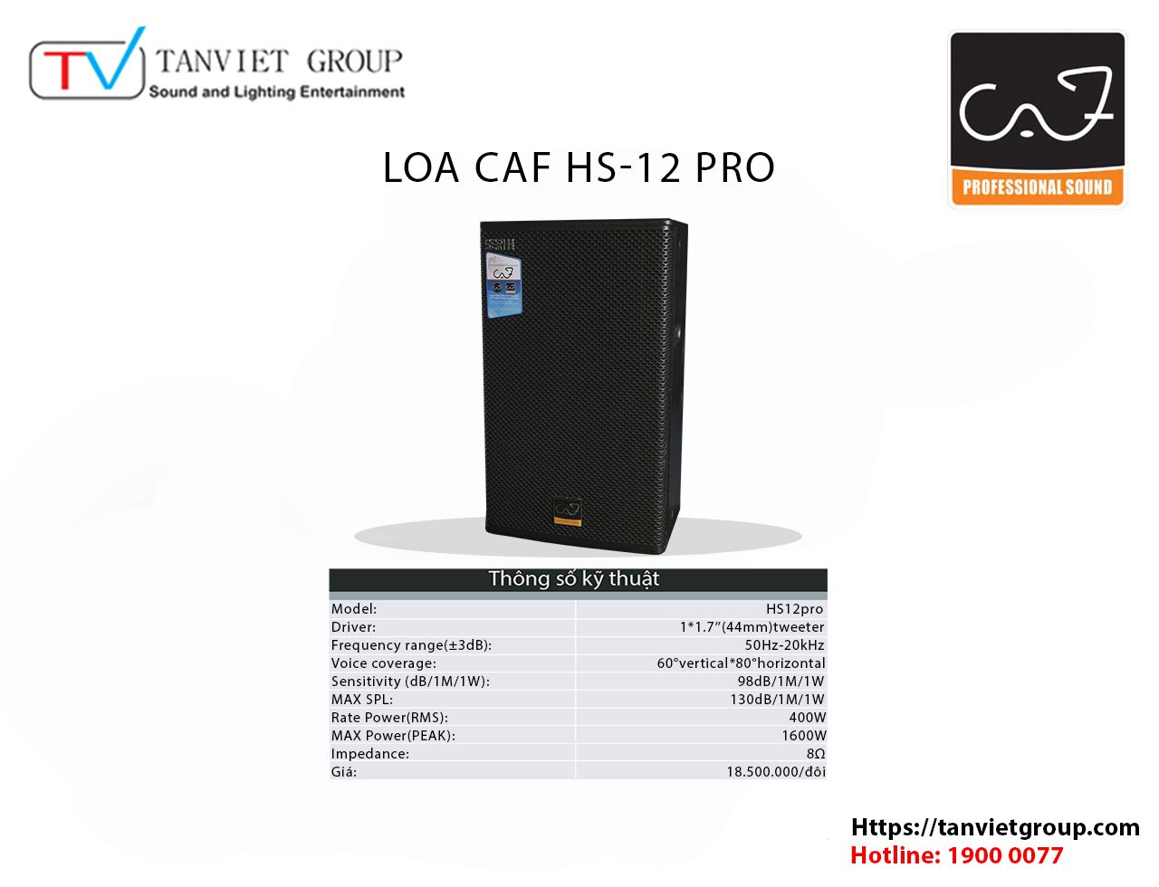 Loa CAF – Model HS 12 Pro